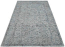 Transitional Silver and Gray Hand Loom Wool 5x7 Area Rug