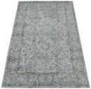 Transitional Silver and Gray Hand Loom Wool 5x7 Area Rug