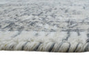 Transitional Silver and Gray Hand Loom Wool 5x7 Area Rug