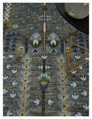 Hand Knotted Charcoal and Ivory Traditional Vintage Style Custom Made Wool Area Rug