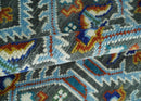 Charcoal And Blue Traditional Hand Knotted Multi Size Wool area Rug
