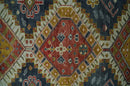 Hand Knotted Charcoal, Gold and Ivory Traditional Antique Wool Area Rug