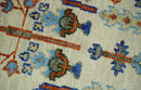 Hand Knotted Ivory and Charcoal Traditional Vintage Style Custom Made Wool Area Rug