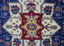 Blue and Rust Hand Knotted Traditional Heriz Multi Size wool Area Rug