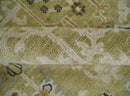 Hand Knotted Custom Made Olive, Silver and Beige Traditional Wool Rug