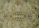 Hand Knotted Custom Made Olive, Silver and Beige Traditional Wool Rug