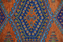 Hand Knotted Rust And Blue Traditional Multi Size Antique Wool Area Rug