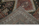 Hand Knotted Rust and Black Traditional Multi Size Wool Area Rug