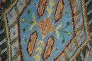 Silver and Rust Oriental Hand Knotted Traditional Living Room Custom made wool Area Rug