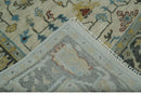 Beige and Gray Traditional Oriental Oushak Hand Knotted Wool Area Rug
