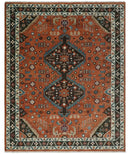 Rust, Ivory and Brown Oriental Traditional Hand knotted Multi Size Area Rug