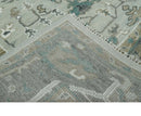 Gray and Ivory Traditional Oriental Oushak Hand Knotted wool Area Rug