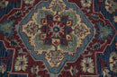 Maroon and Blue Hand Tufted Traditional Medallion Multi Size wool Area Rug