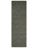 Solid Charcoal Gray Wool Blend Felted Chunky Hand Woven Area Rug