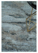 5x8 and 6x9 Aqua, Silver, Charcoal and Brown Modern Abstract Handmade Wool Area Rug