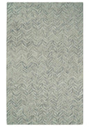 Beige and Gray Hand Tufted Modern Wool Loop Rug
