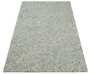 5x8 and 8x10 Beige and Gray Hand Tufted Modern Scandinavian Wool Loop Rug | ALCH1