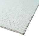 5x8 and 8x10 Braided Wool Solid White Hand Woven Soft Plush Area Rug