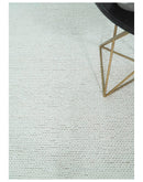 5x8 and 8x10 Braided Wool Solid White Hand Woven Soft Plush Area Rug
