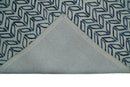 5X8 and 8x10 Contemporary Farmhouse Leaf's Hand Tufted Silver and Blue Loop Wool Rug