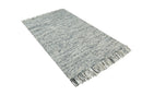 Hand Made Beige and Charcoal Wool Area Rug