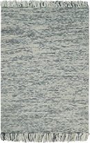 Hand Made Beige and Charcoal Wool Area Rug
