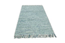 Contemporary Hand Woven Teal Wool Area Rug