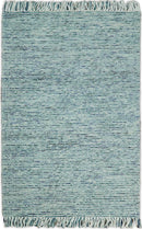 Contemporary Hand Woven Teal Wool Area Rug