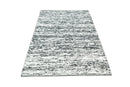 Hand Made 5x8 Black and Ivory Wool Area Rug