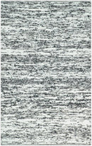 Hand Made 5x8 Black and Ivory Wool Area Rug