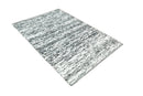 Hand Made 5x8 Black and Ivory Wool Area Rug