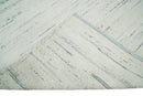 Modern Ivory and Gray Hand Made 5x8 Wool Area Rug