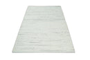 Modern Ivory and Gray Hand Made 5x8 Wool Area Rug