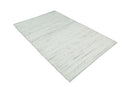 Modern Ivory and Gray Hand Made 5x8 Wool Area Rug