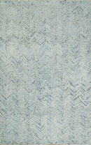 Modern Style Hand Tufted Blue and Ivory Area Rug