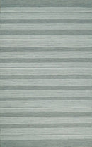 Modern Stripes Pattern Grey and Ivory Hand Tufted Wool Area Rug