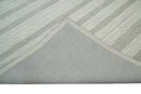 Modern Stripes Pattern Grey and Ivory Hand Tufted Wool Area Rug