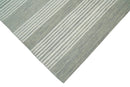 Modern Stripes Pattern Grey and Ivory Hand Tufted Wool Area Rug