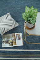 Modern Solid Design Blue Hand Tufted Wool Area Rug