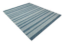Blue Modern Stripes Pattern Hand Tufted Wool Area Rug