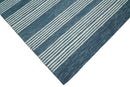 Blue Modern Stripes Pattern Hand Tufted Wool Area Rug