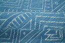 Blue Modern Contemporary Hand Tufted Wool Area Rug
