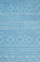Blue Modern Contemporary Hand Tufted Wool Area Rug