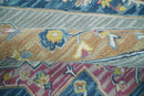 Traditional Blue and Camel Textured Loop Wool Hand Tufted Area Rug