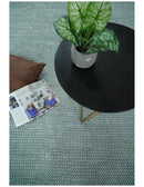 Modern Solid Blue Design Handmade Wool Area Rug