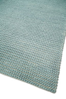 Modern Solid Blue Design Handmade Wool Area Rug
