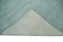 Modern Solid Blue Design Handmade Wool Area Rug