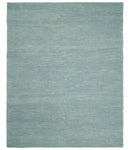 Modern Solid Blue Design Handmade Wool Area Rug
