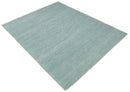 Modern Solid Blue Design Handmade Wool Area Rug