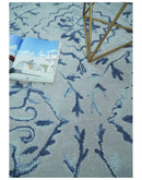 Traditional Style Blue Hand Tufted Wool Area Rug